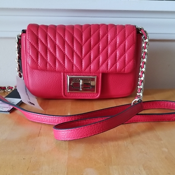 Karl Lagerfeld Handbags - Karl Lagerfeld Paris Mini Agyness Leather Crossbody Bag